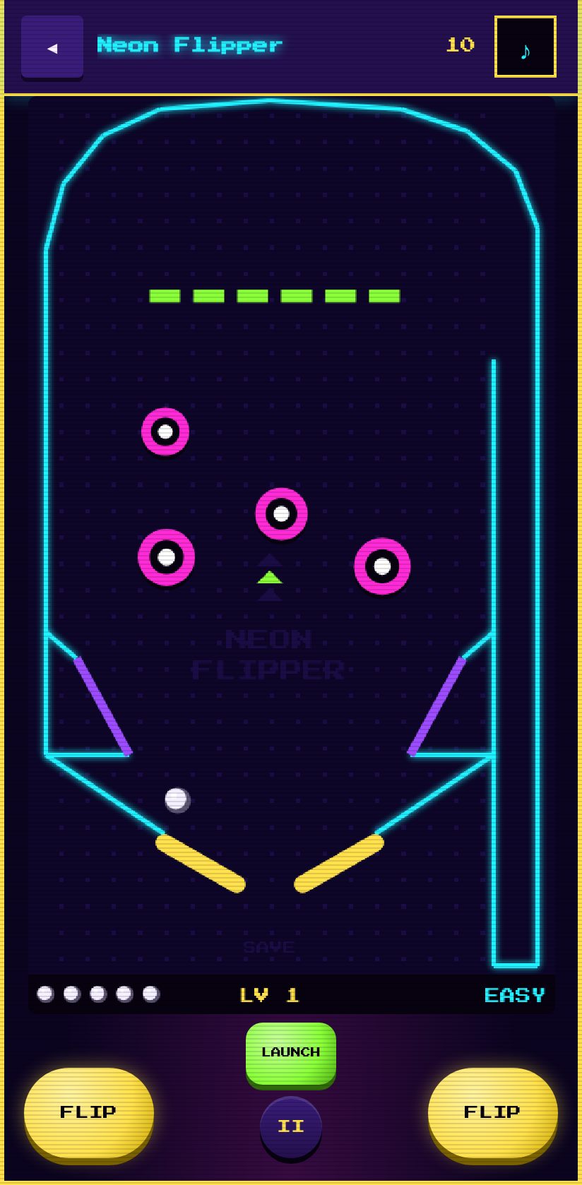 Glovebox Arcade screenshot: Neon Flipper