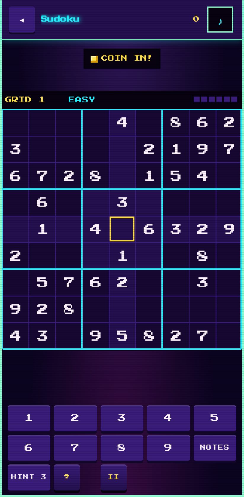 Glovebox Arcade screenshot: Sudoku